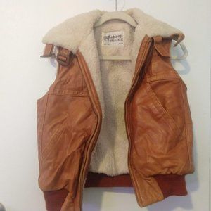 Vintage Sheep Mates leather & shearling vest